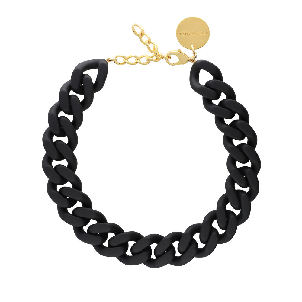Flat Chain halskæde - Matt Black