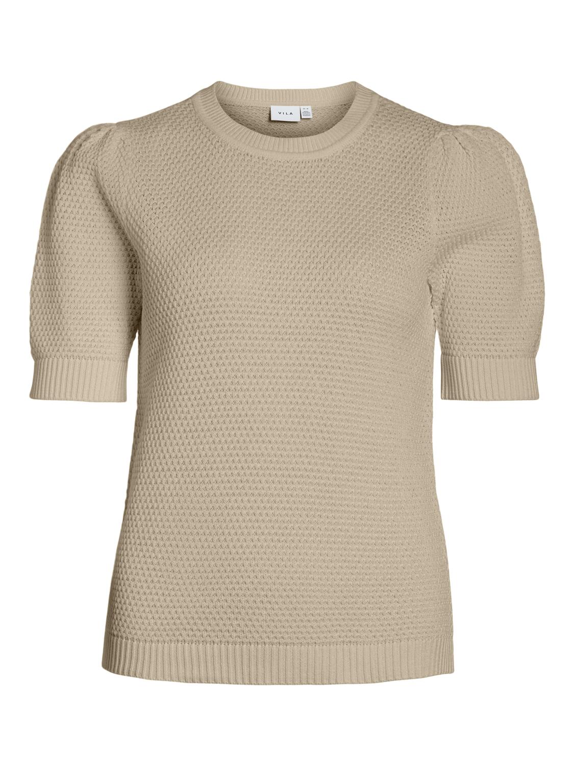 Vimalo kortærmet striktrøje - Feather Gray