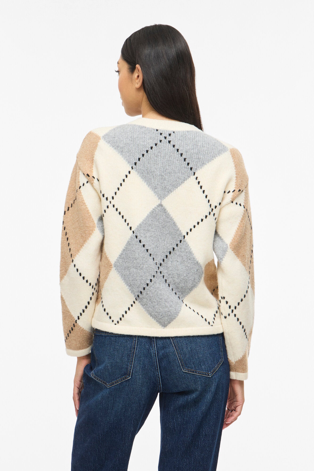 Vicheck cardigan - Cloud Dancer