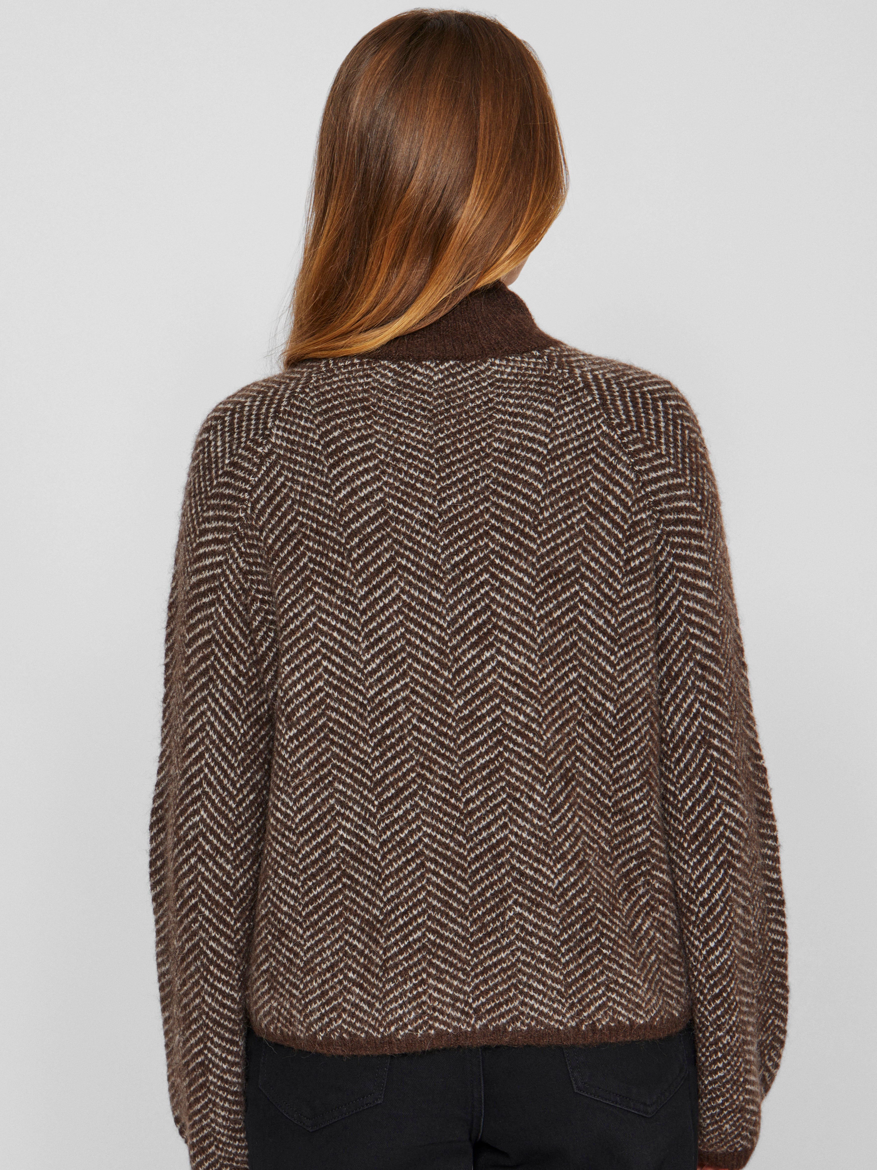 Vilory uldstriktrøje - Coffee Bean