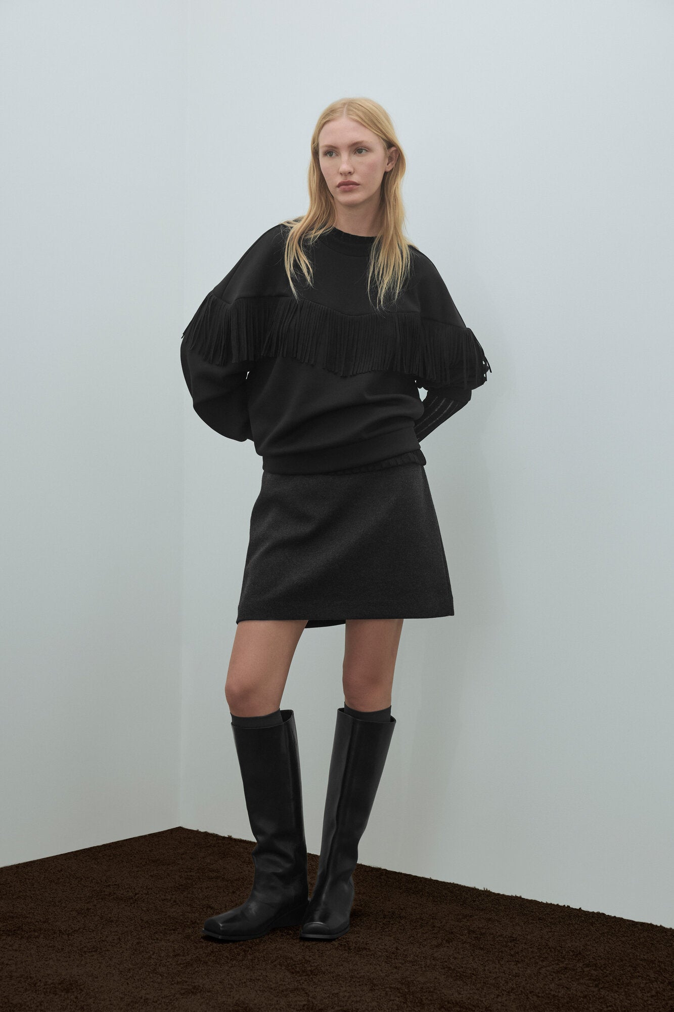 Vidacey nederdel - Dark Grey Melange