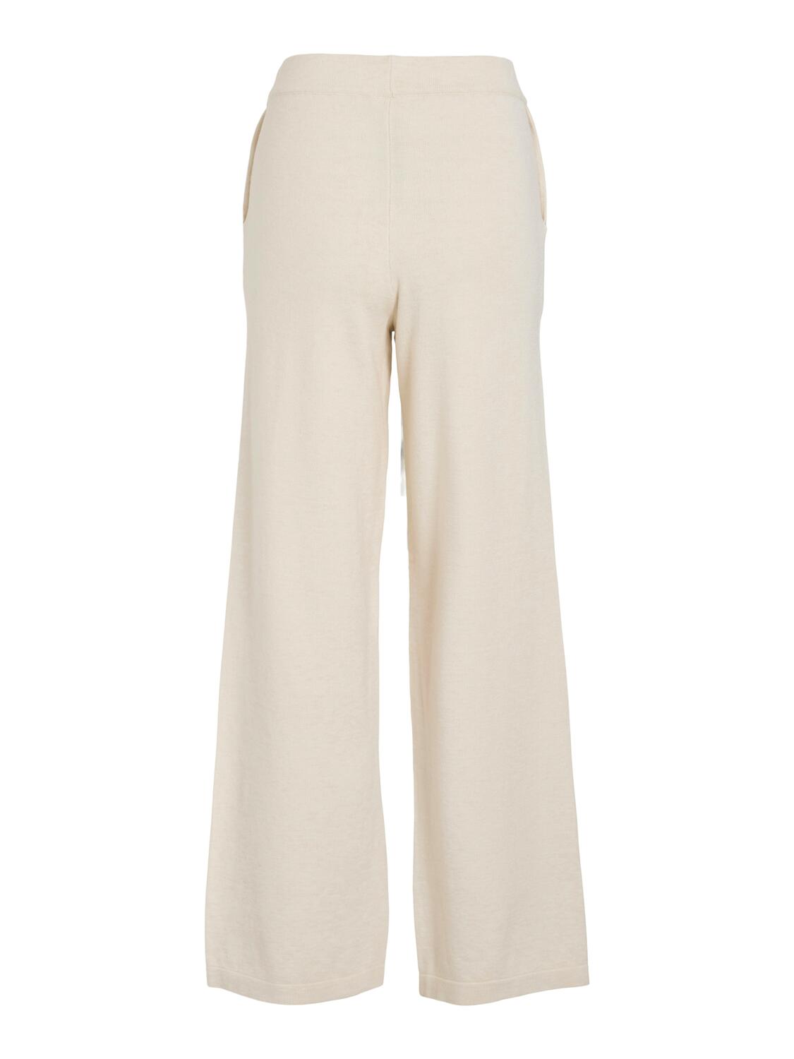 Vipolly Wide strikbukser - Super Light Natural Melange