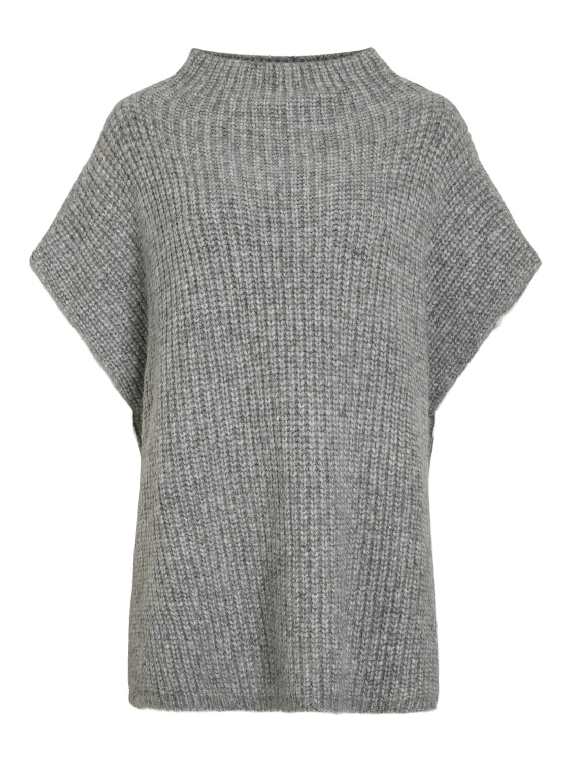 Vinara strikket poncho - Light Grey Melange