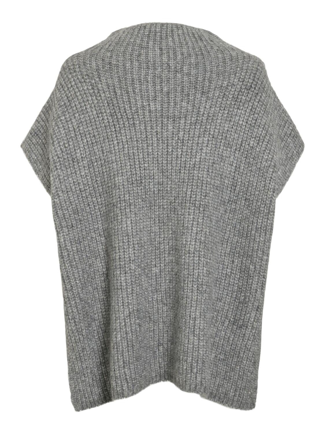 Vinara strikket poncho - Light Grey Melange