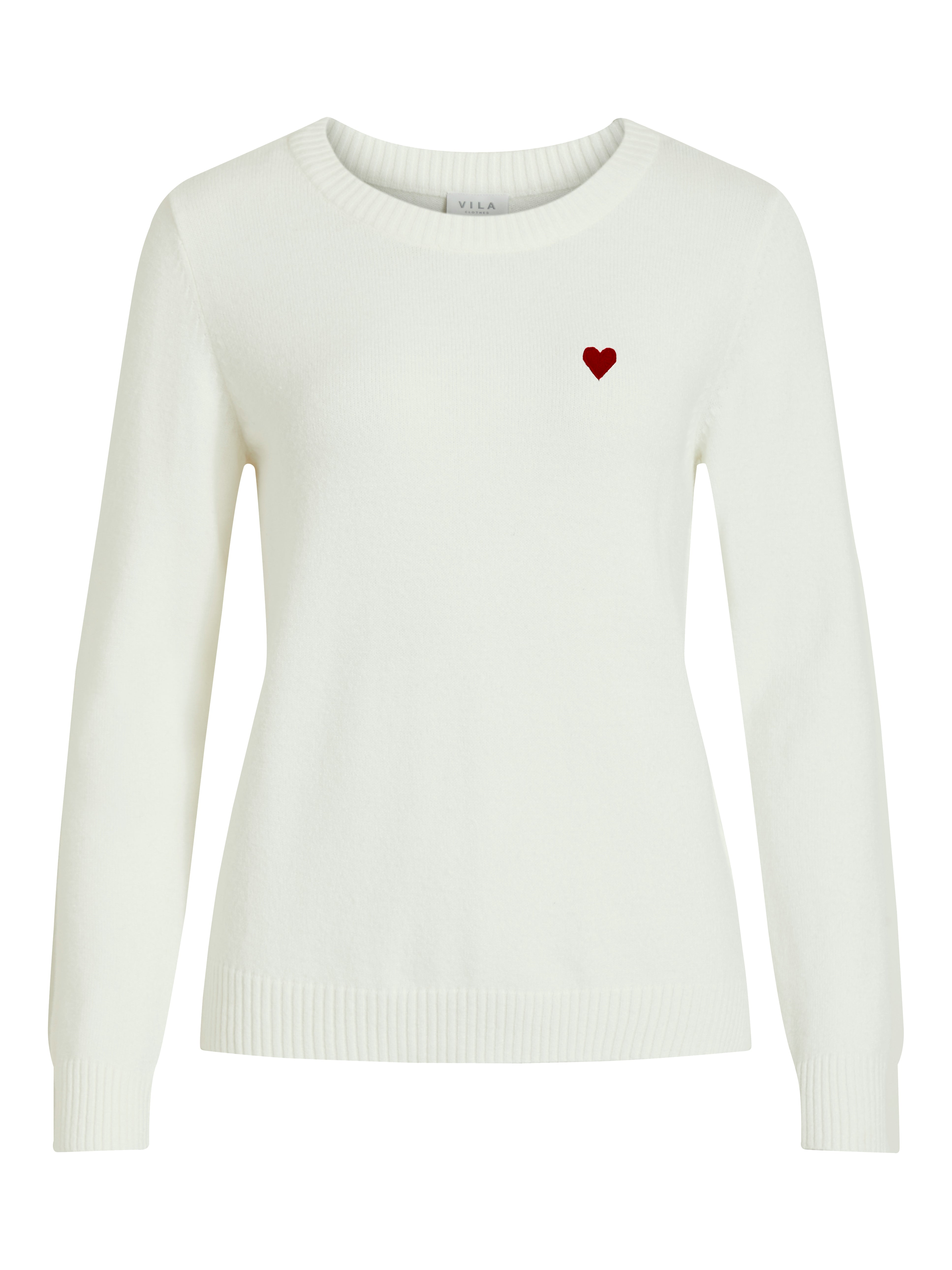 Viril O-neck detail striktrøje - White Alyssum