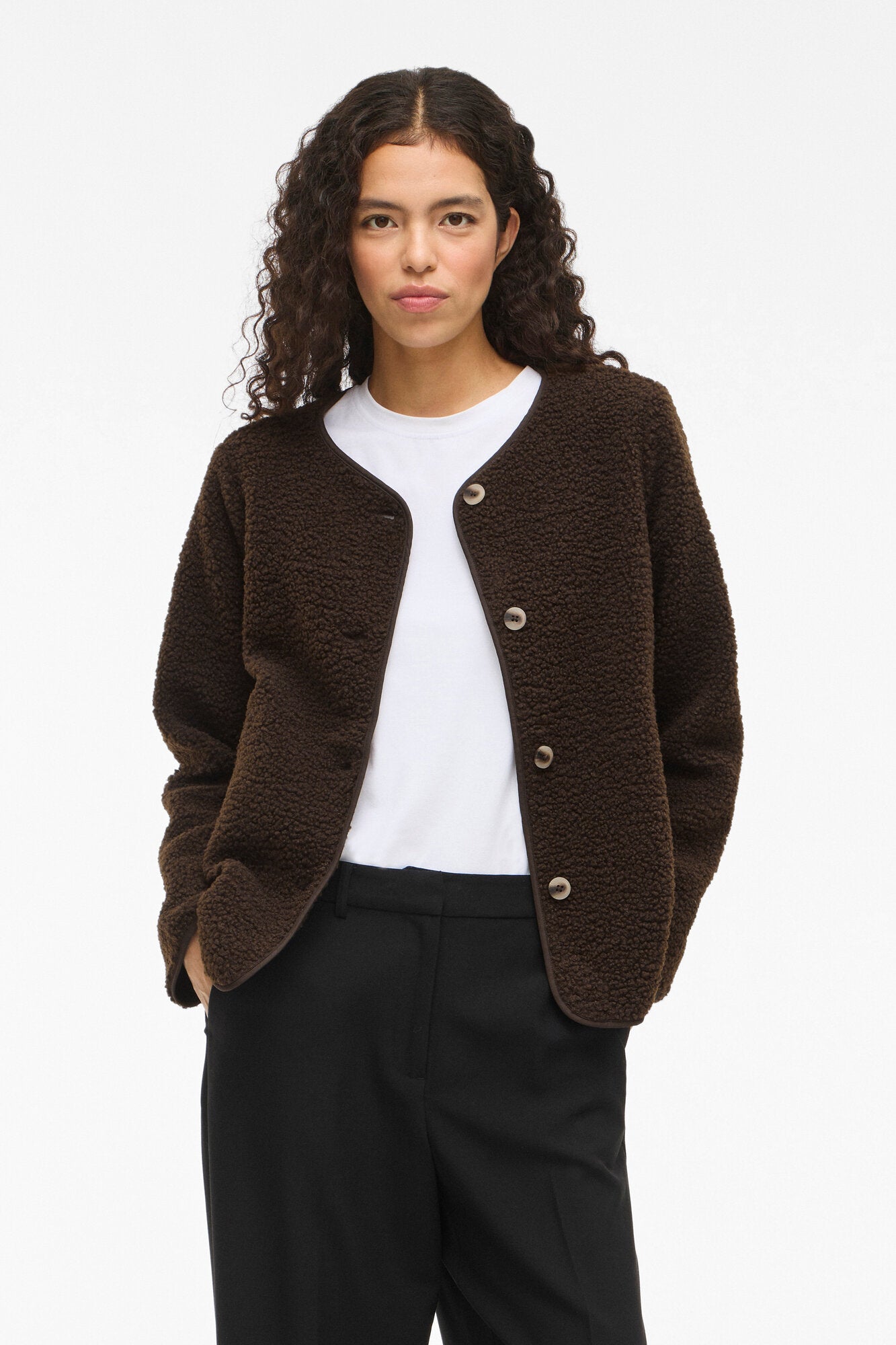 Viada teddy overgangsjakke - Coffee Bean