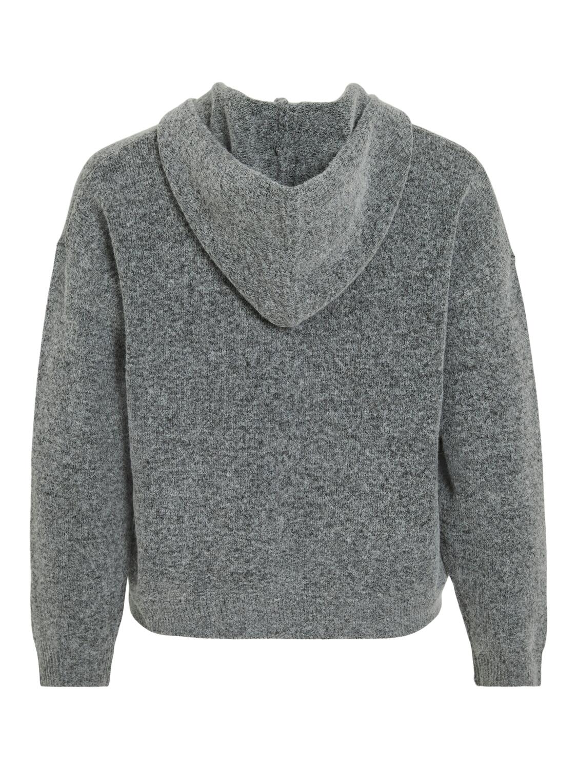 Vicasti strikket hoodie - Medium Grey Melange