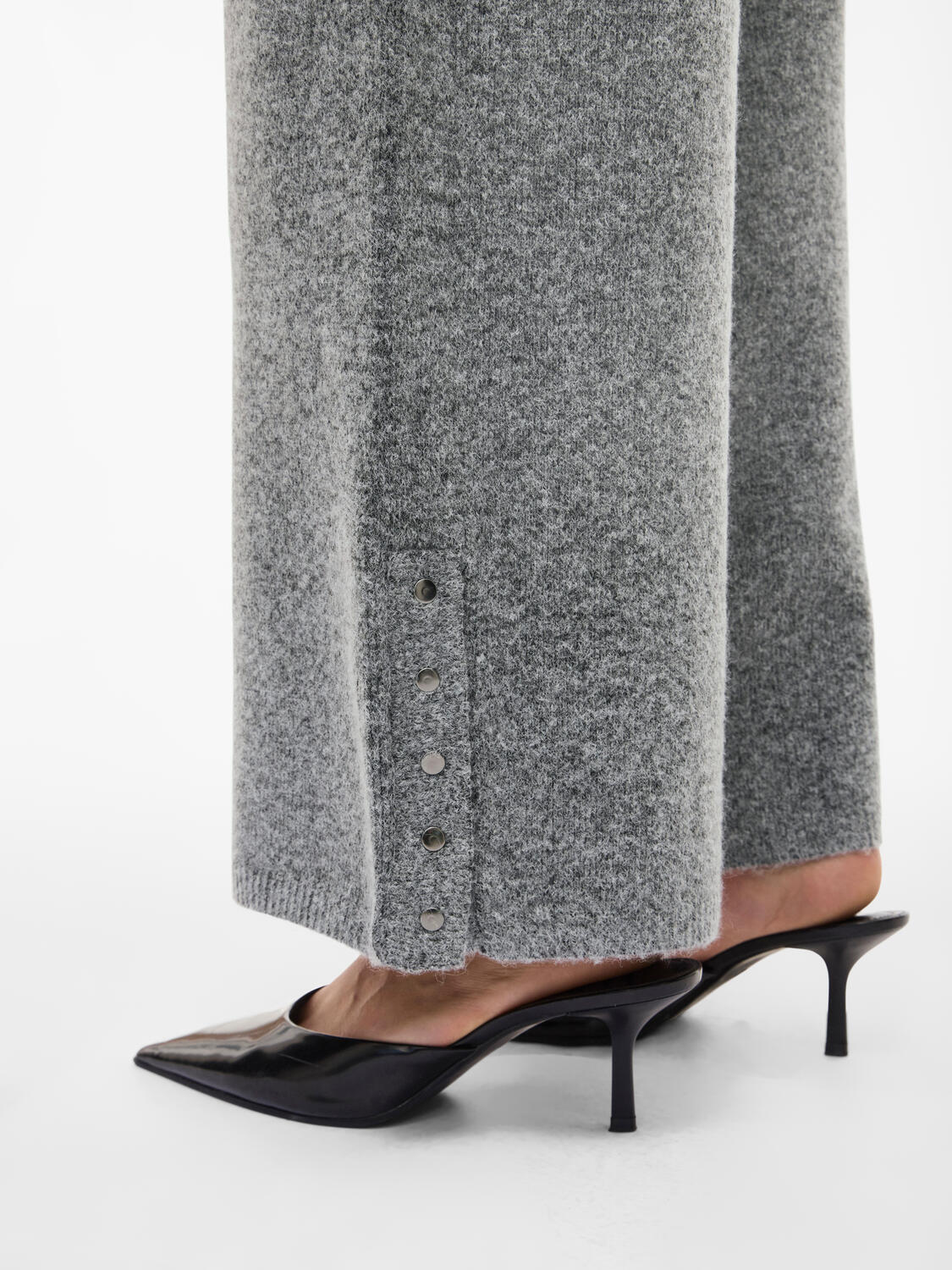 Vicasti strikkede bukser - Medium Grey Melange