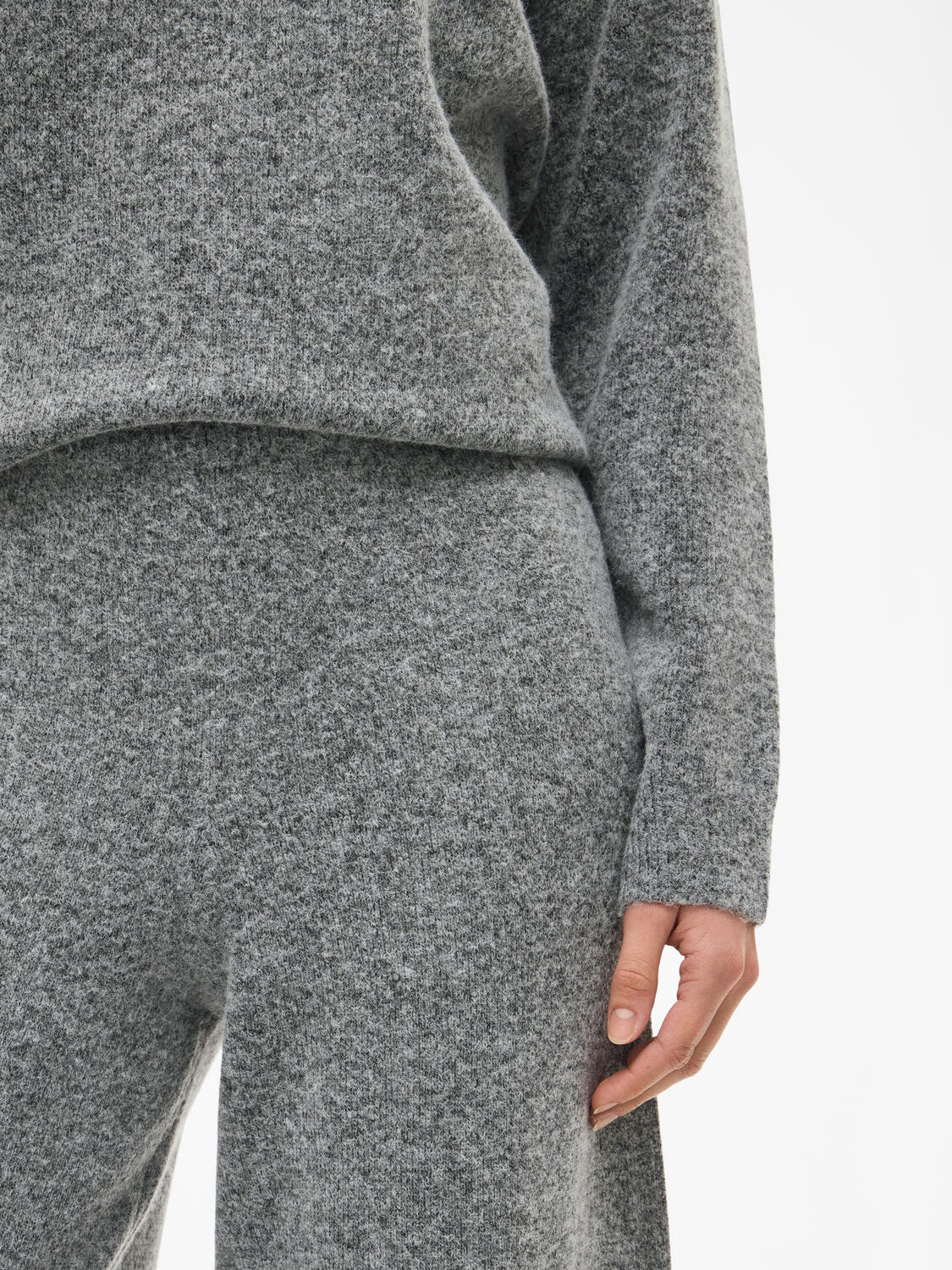 Vicasti strikkede bukser - Medium Grey Melange
