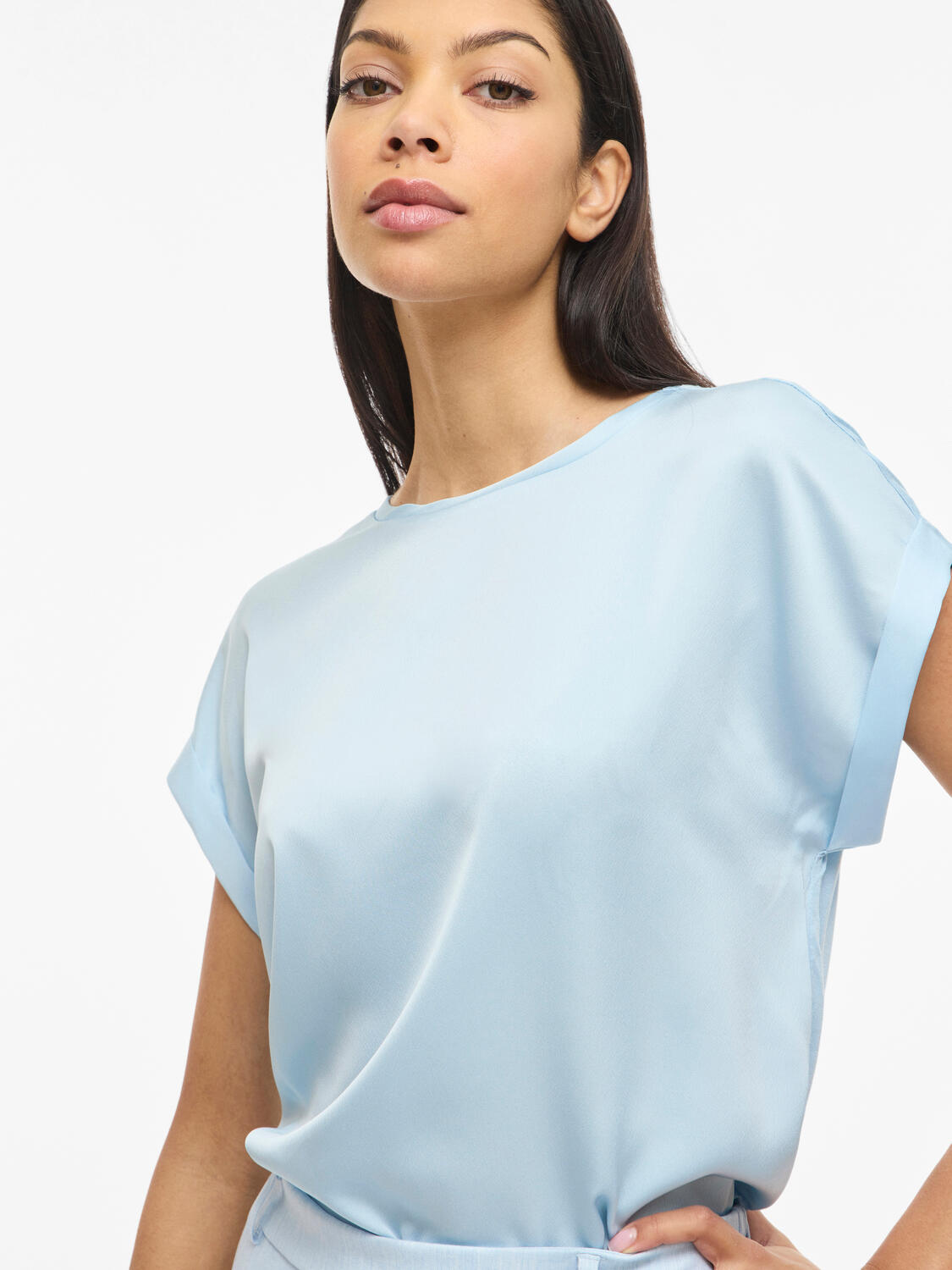 Viellette Satin top - Nantucket Breeze