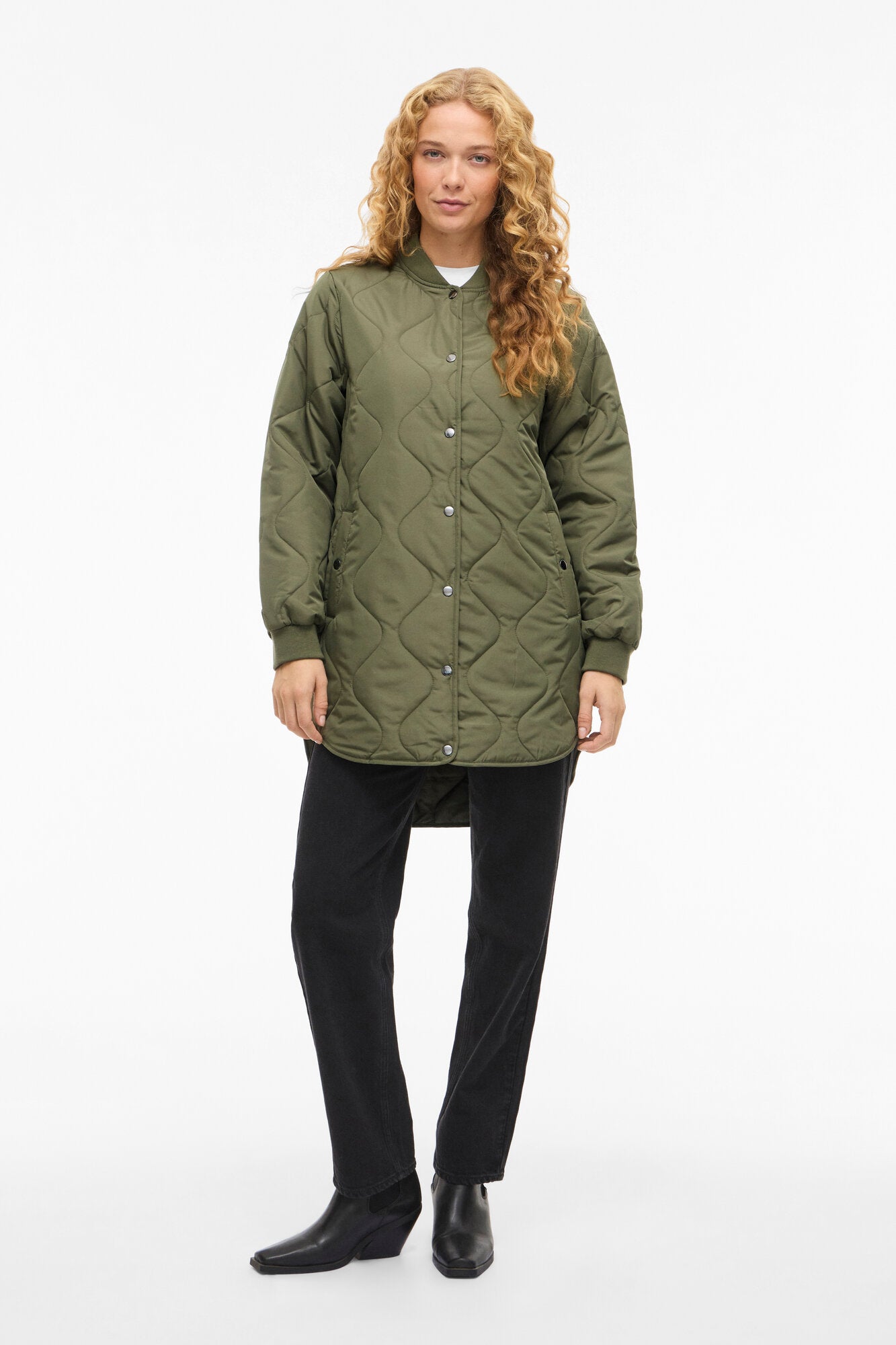 Vitate quiltet jakke - Olivine