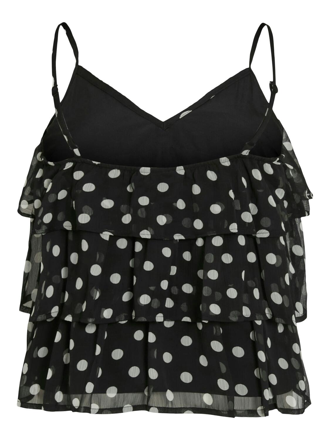 Viharley ruffle top - sort