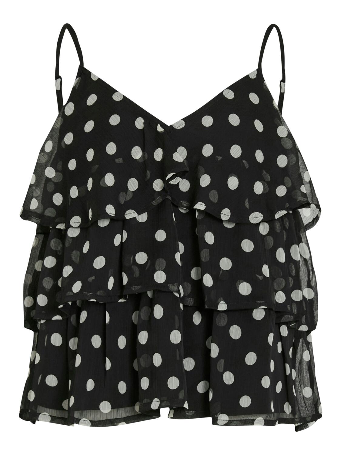 Viharley ruffle top - sort