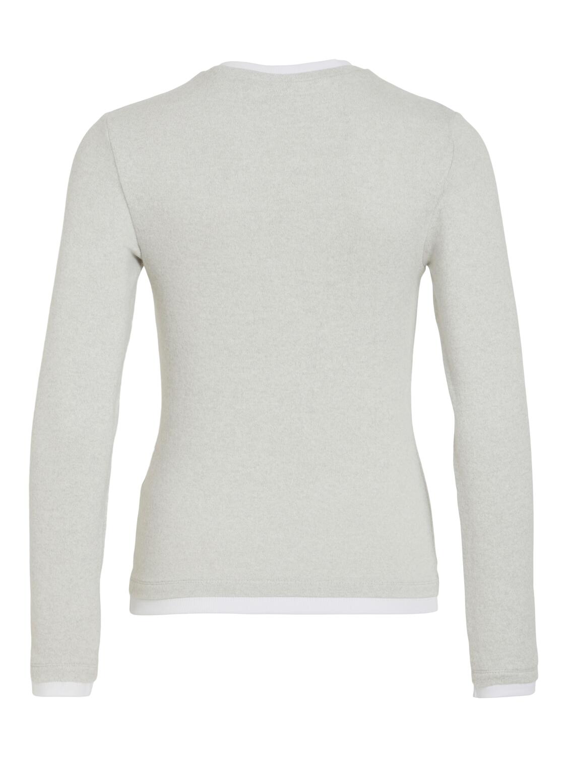 Viadi langærmet t-shirt - Light Grey Melange