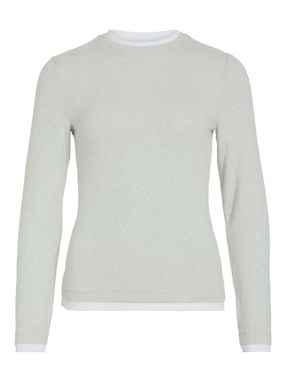 Viadi langærmet t-shirt - Light Grey Melange