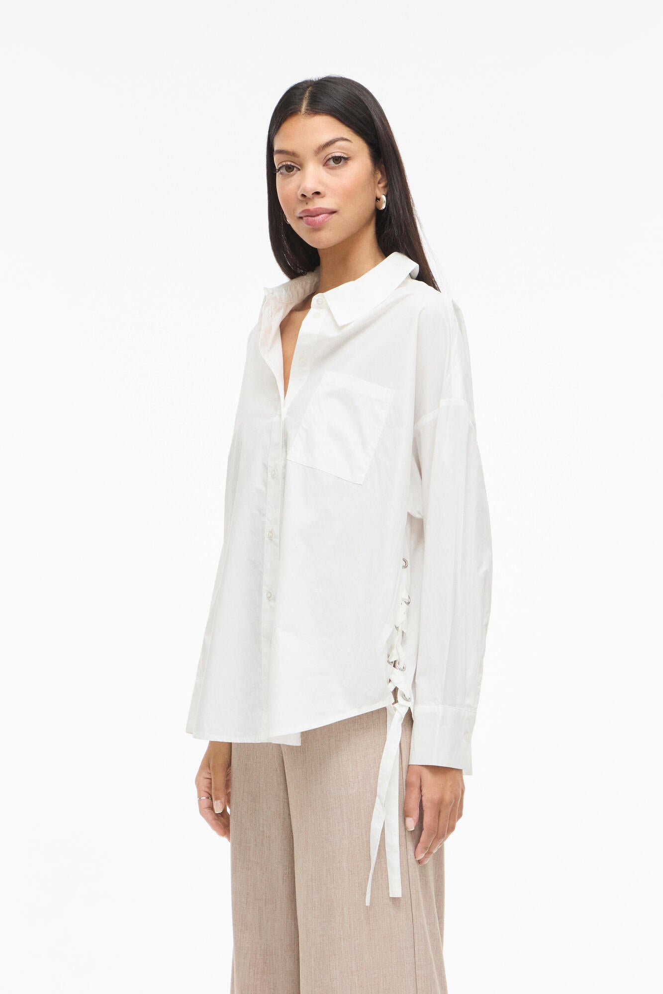 Visiji Lacing skjorte - Cloud Dancer