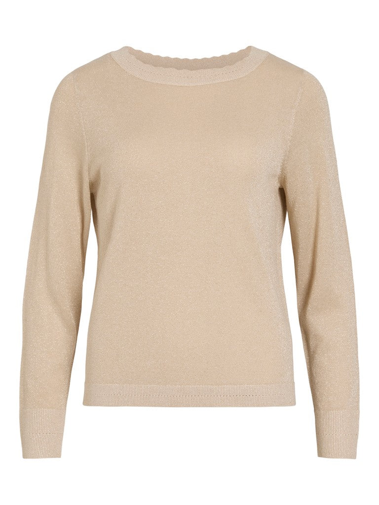 Viginny glitter striktrøje - Frosted Almond