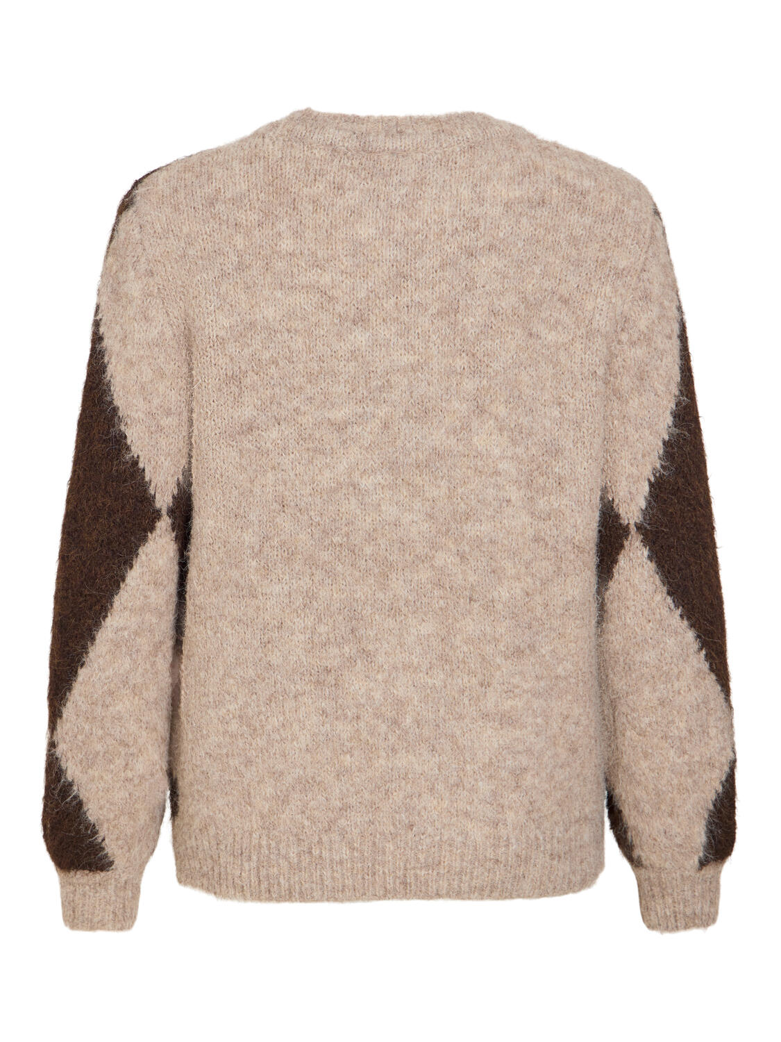 Vitora O-Neck Jacquard striktrøje – Natural Melange
