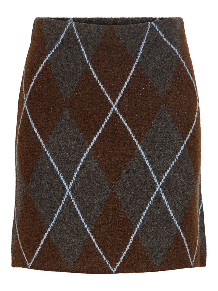Viargyle mini strikket nederdel - Dark Grey Melange