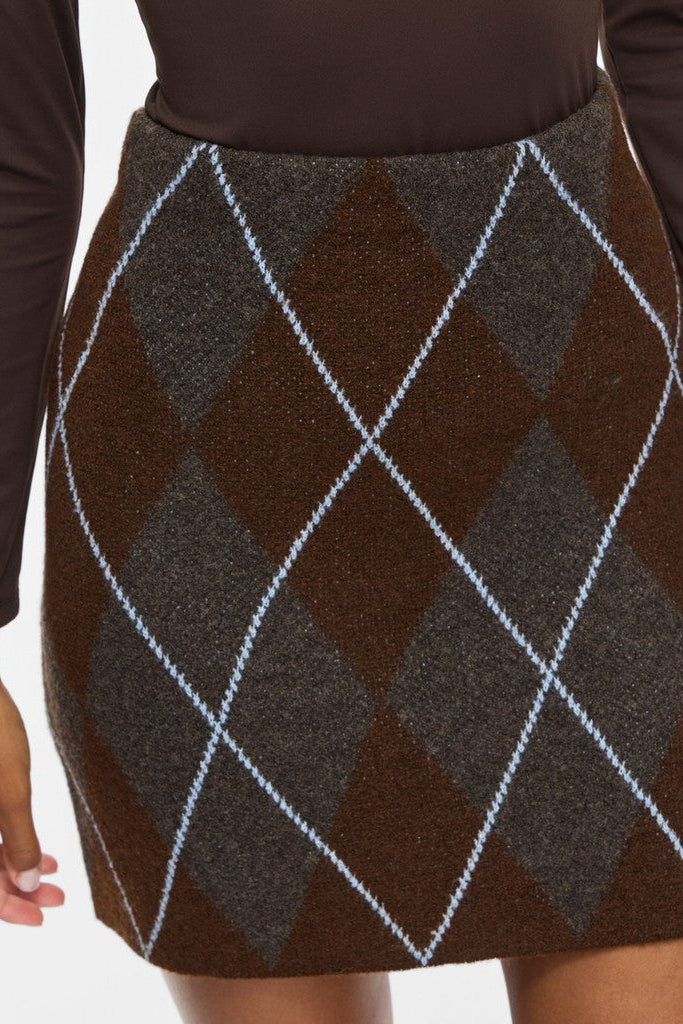Viargyle mini strikket nederdel - Dark Grey Melange
