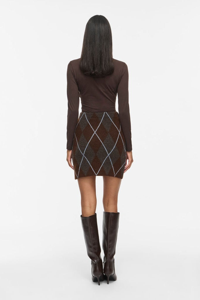 Viargyle mini strikket nederdel - Dark Grey Melange