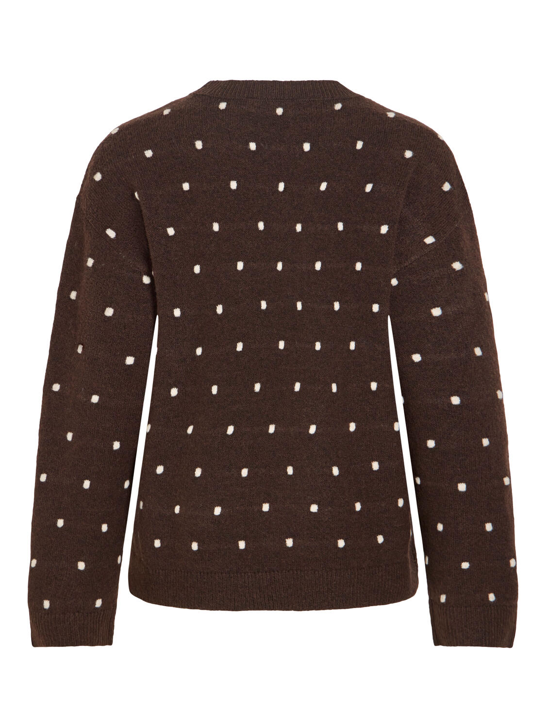 Viliga L/S O-neck Dot striktrøje – Coffee Bean