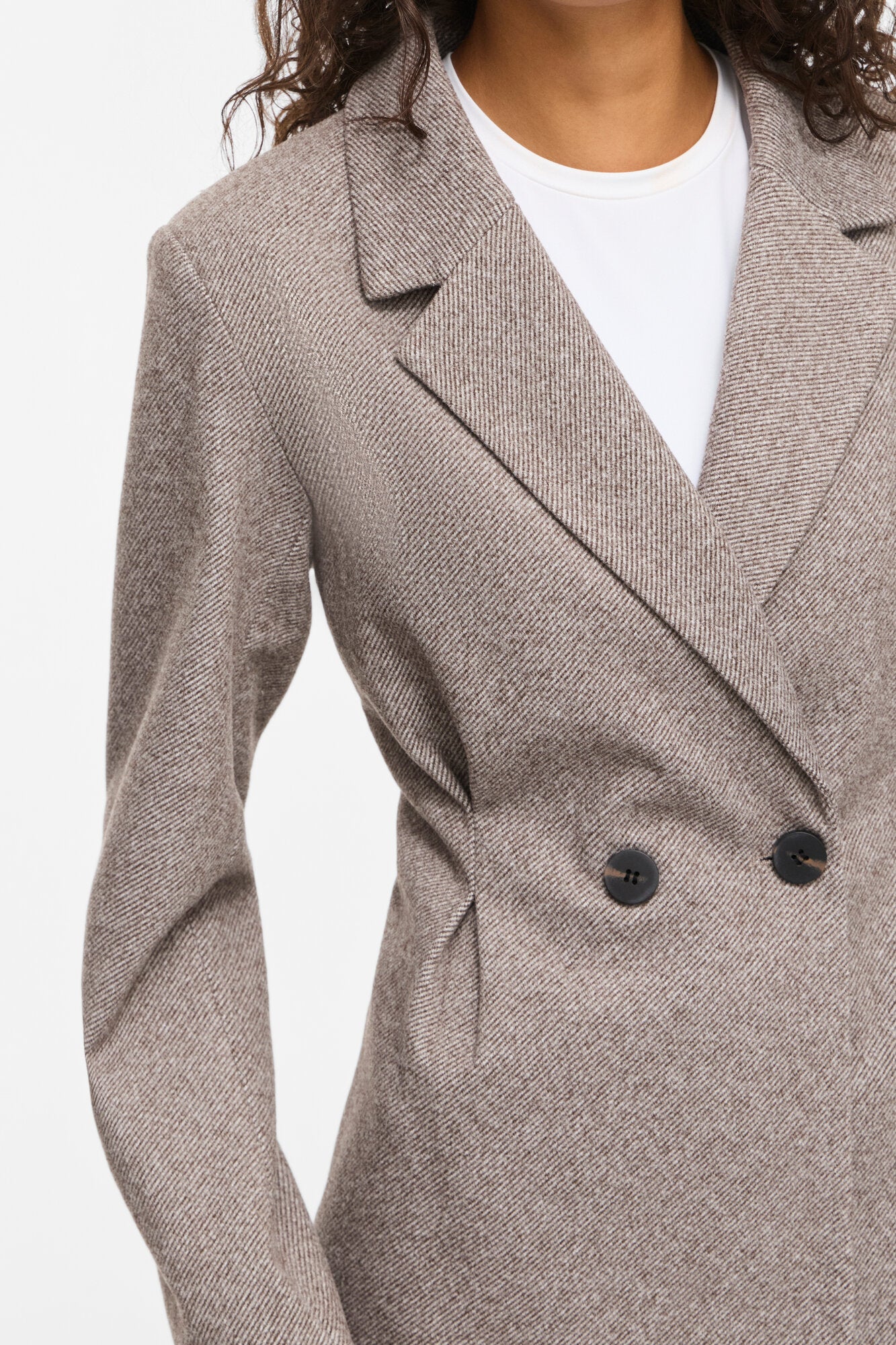 Visolene figursyet blazer – Coffee Bean