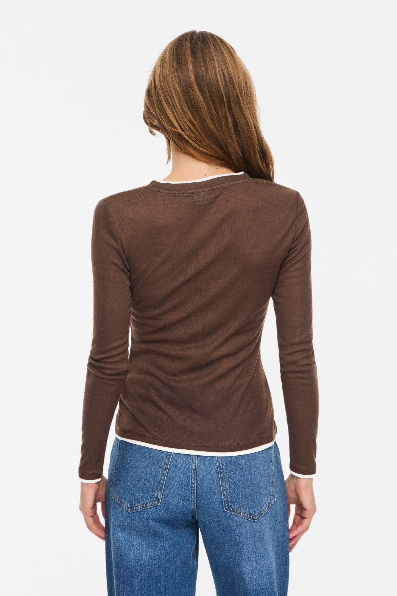 Vielianne langærmet t-shirt – Coffee Bean