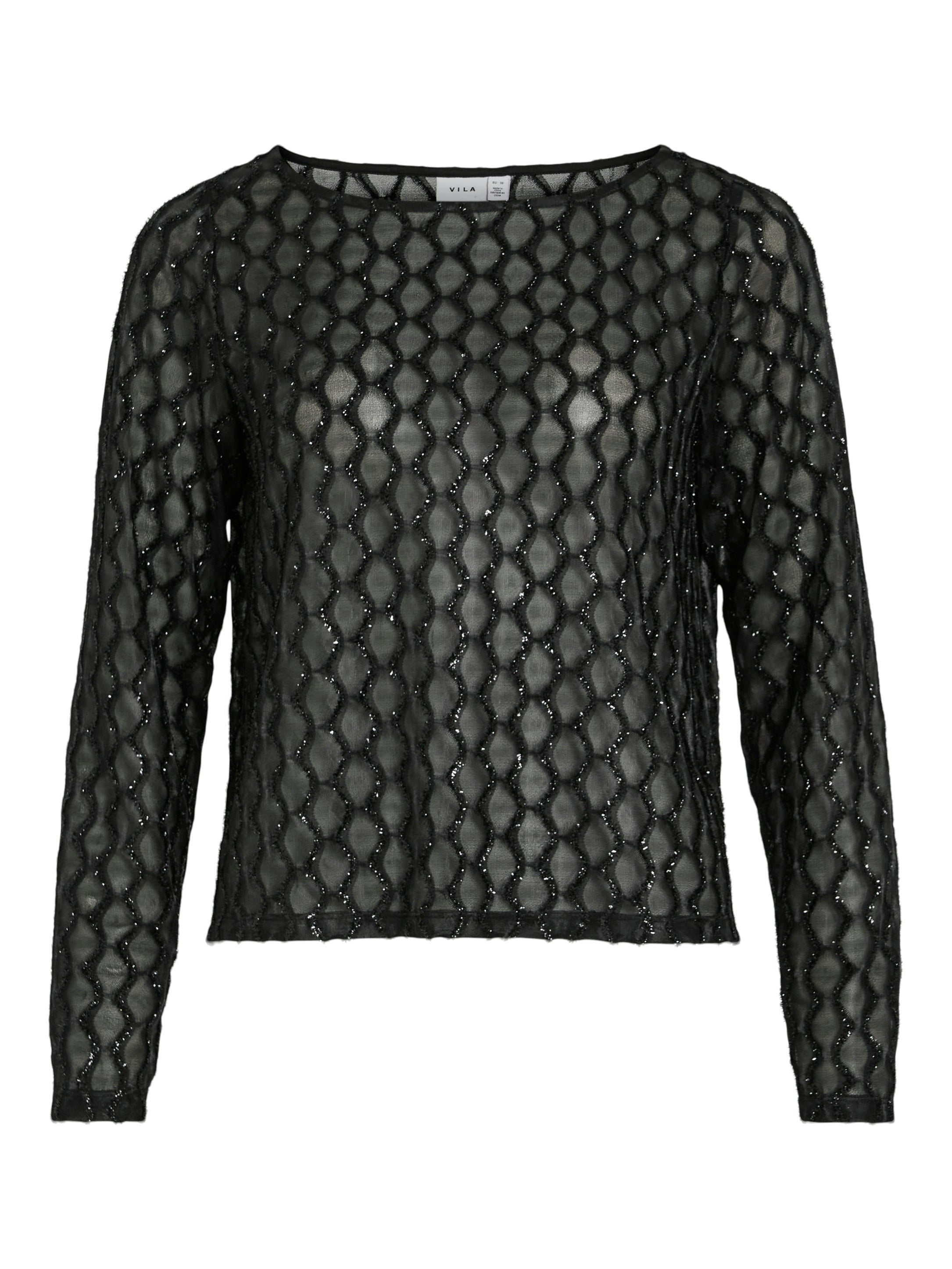 Vizalma Boatneck L/S bluse - Black Beauty