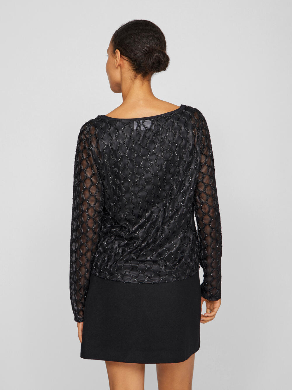 Vizalma Boatneck L/S bluse - Black Beauty