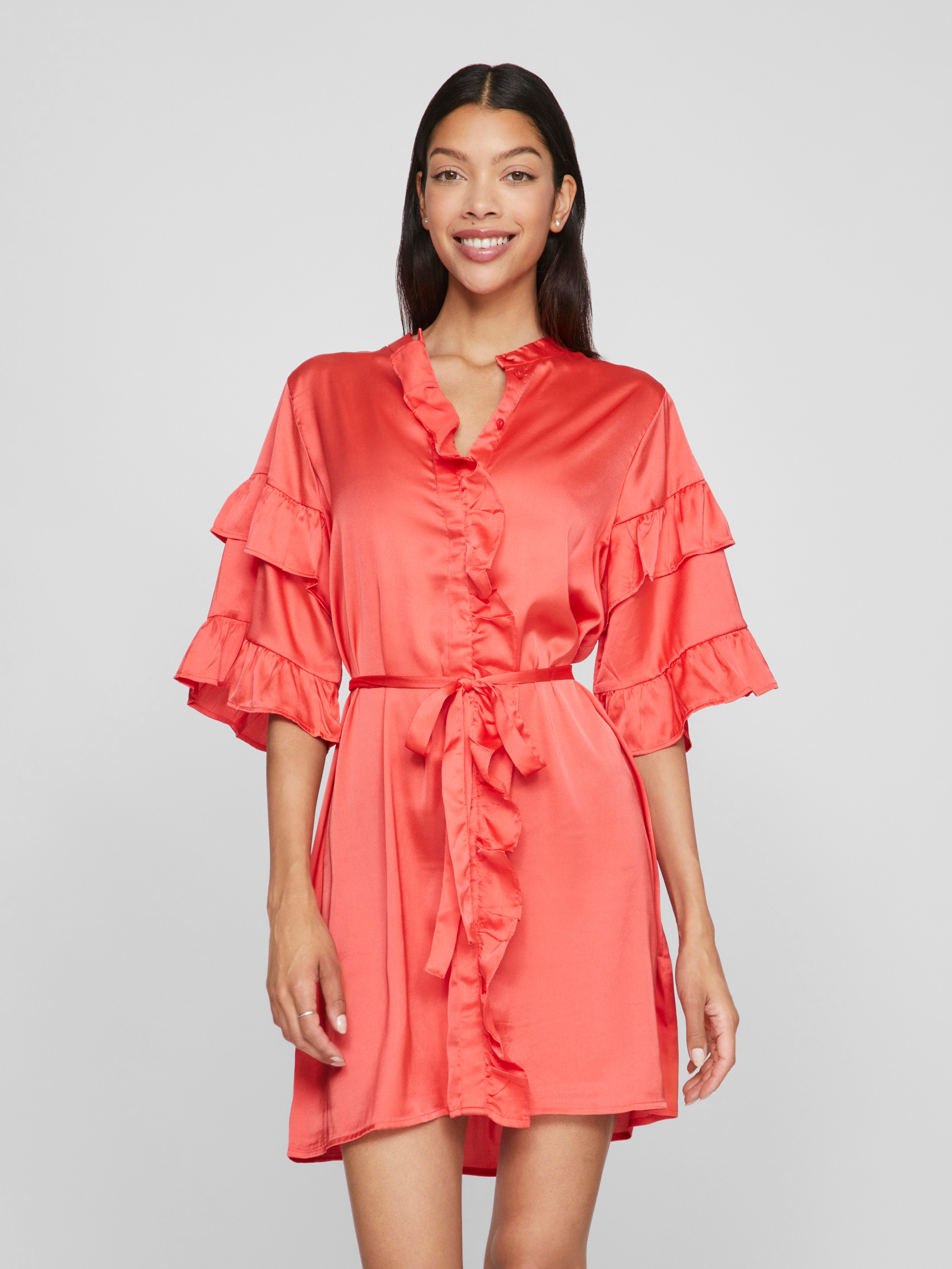 Vikavas Frill kort kjole - Poppy Red