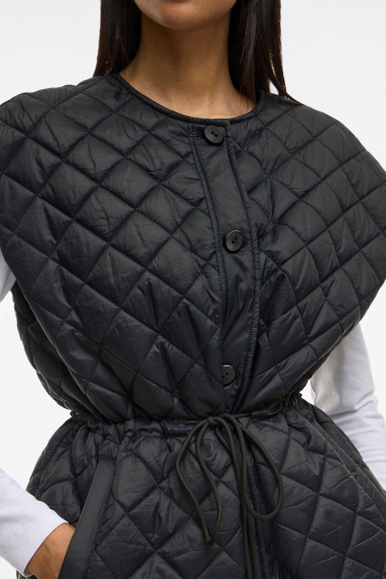Vibenji quilted vest - sort