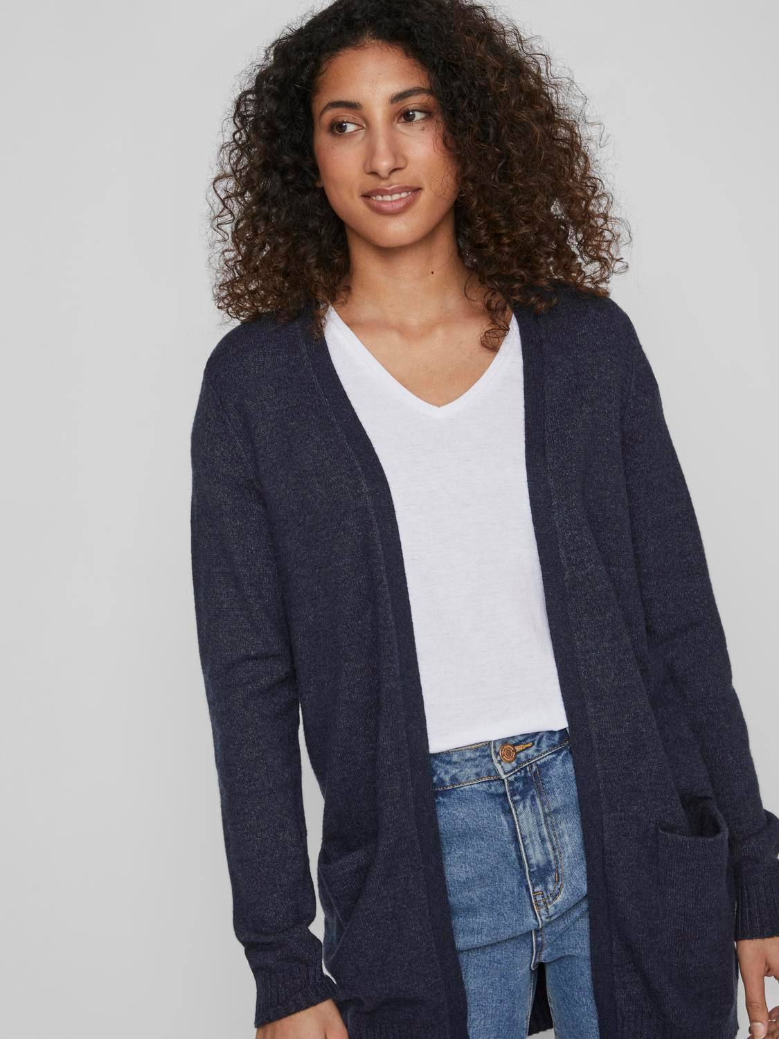Viril Open L/S cardigan - Total Eclipse