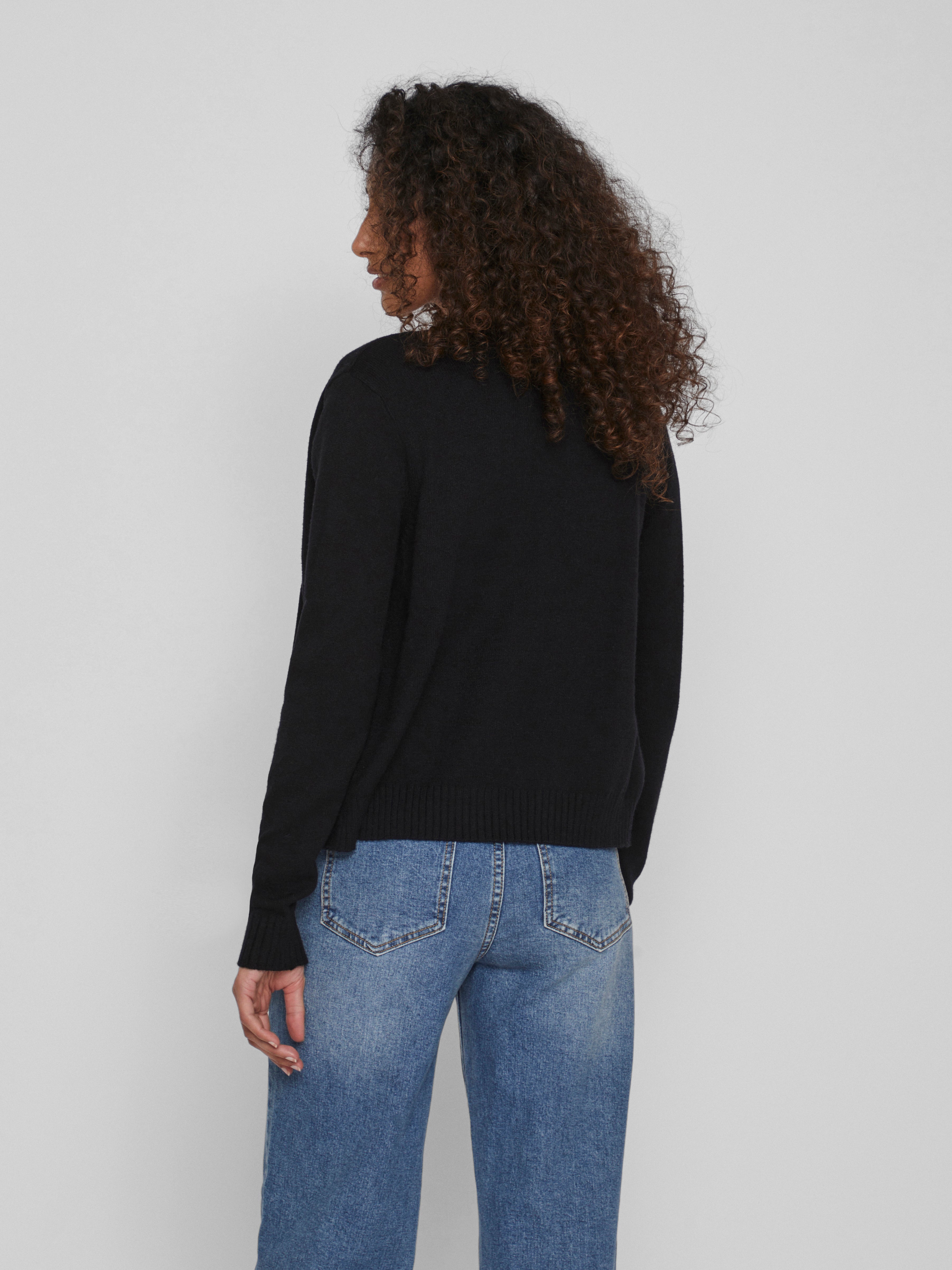 Viril Short L/S cardigan - sort