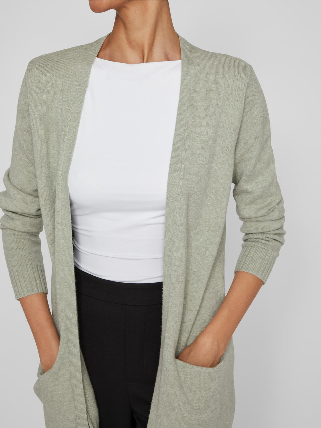 Viril Open cardigan - Oil Green