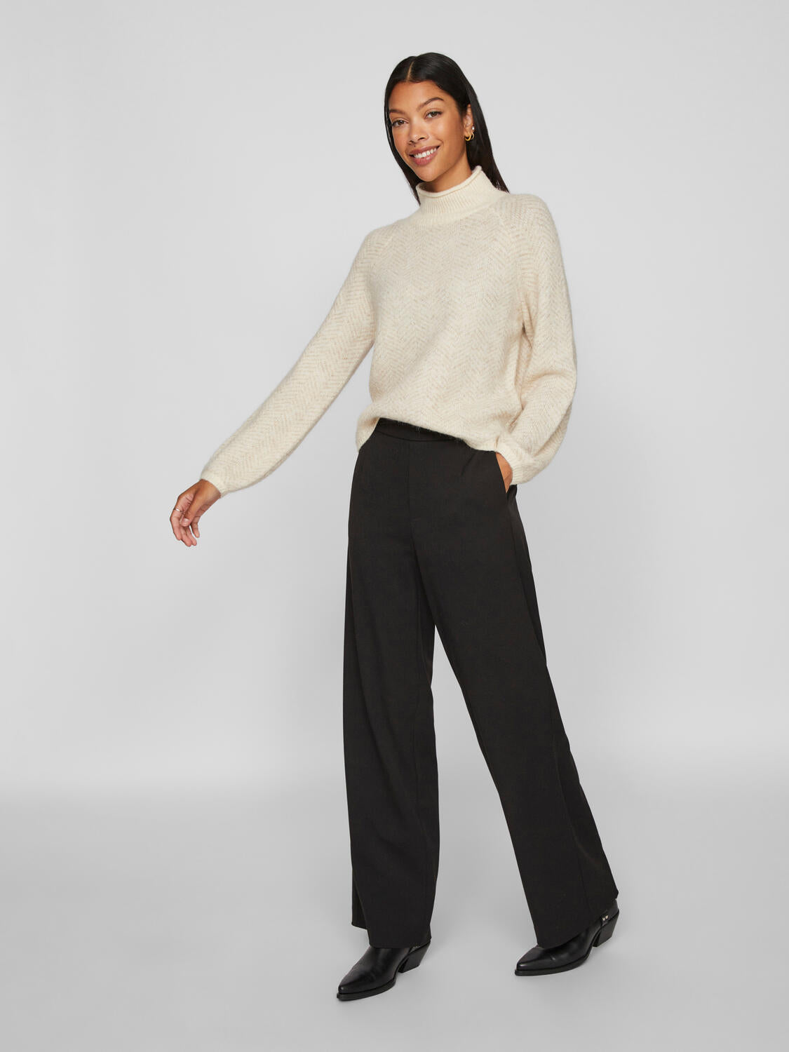 Vilory uldstriktrøje - Eggnog