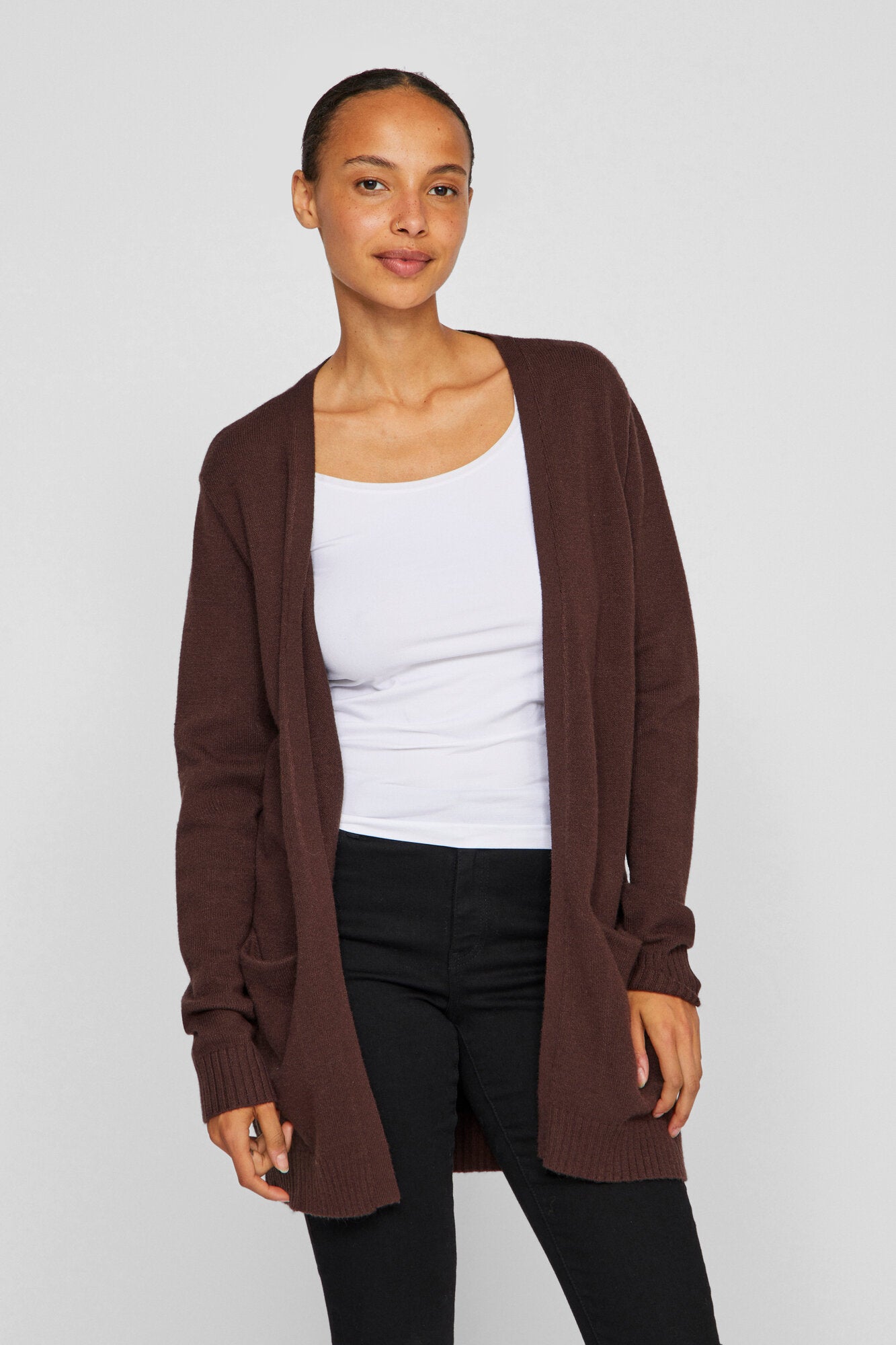Viril strik cardigan - Coffee Bean