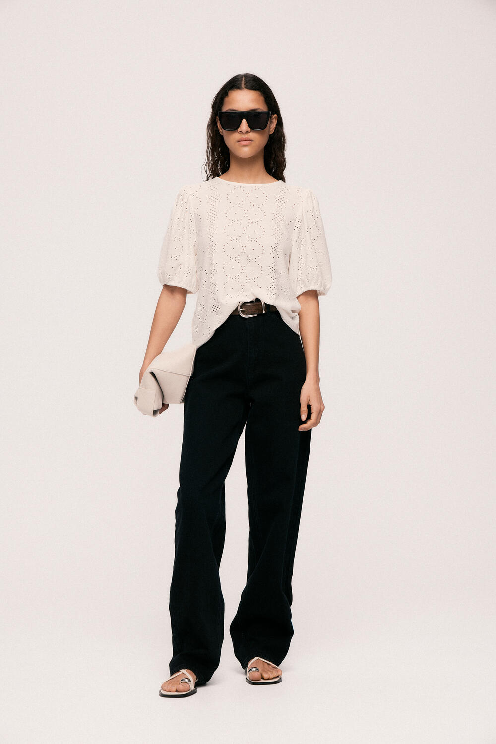 Vikally o-neck top - Optical Snow