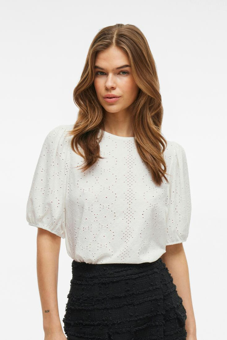 Vikally o-neck top - Optical Snow