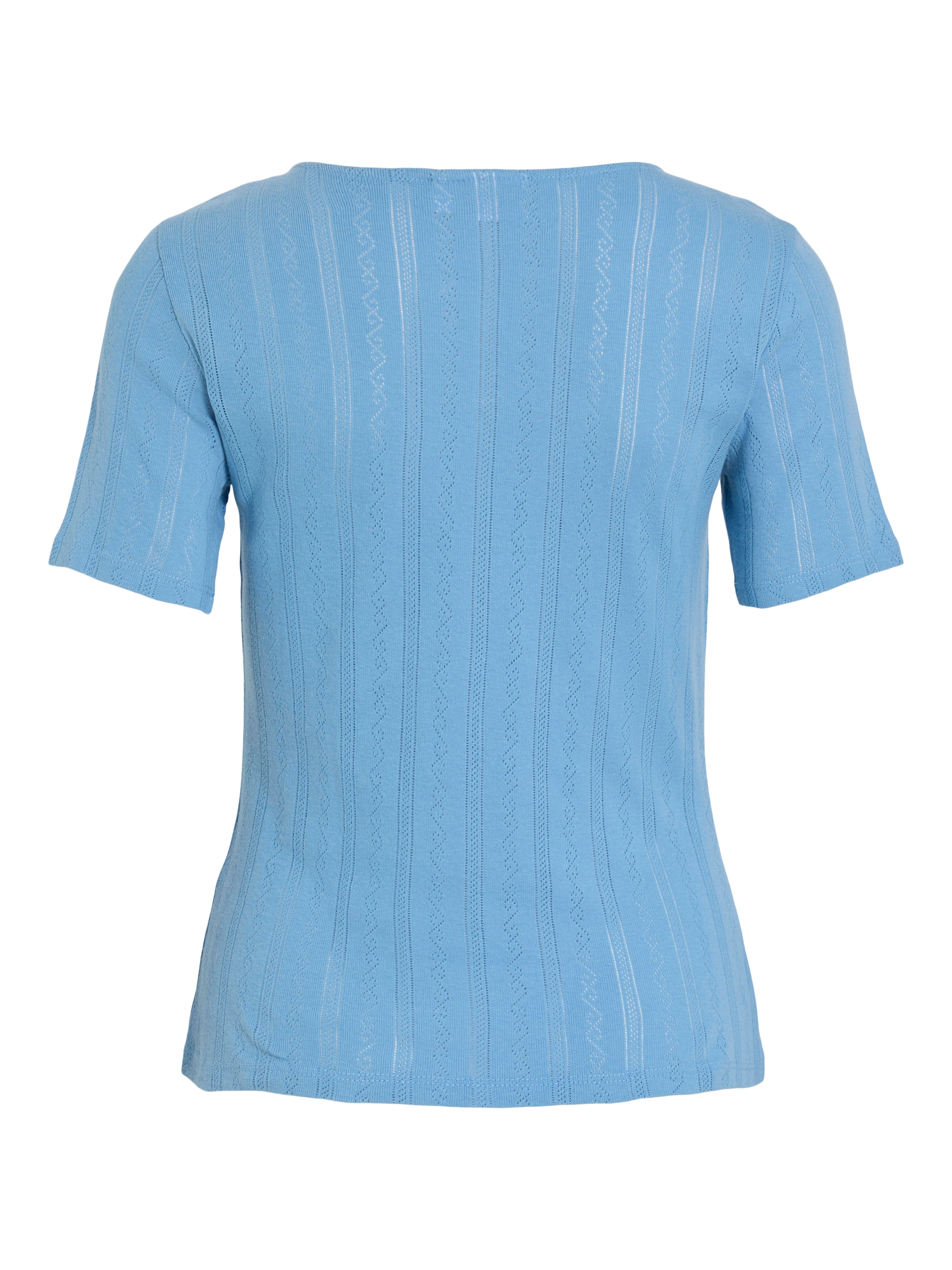 Vikassie Pointelle t-shirt - Blissful Blue