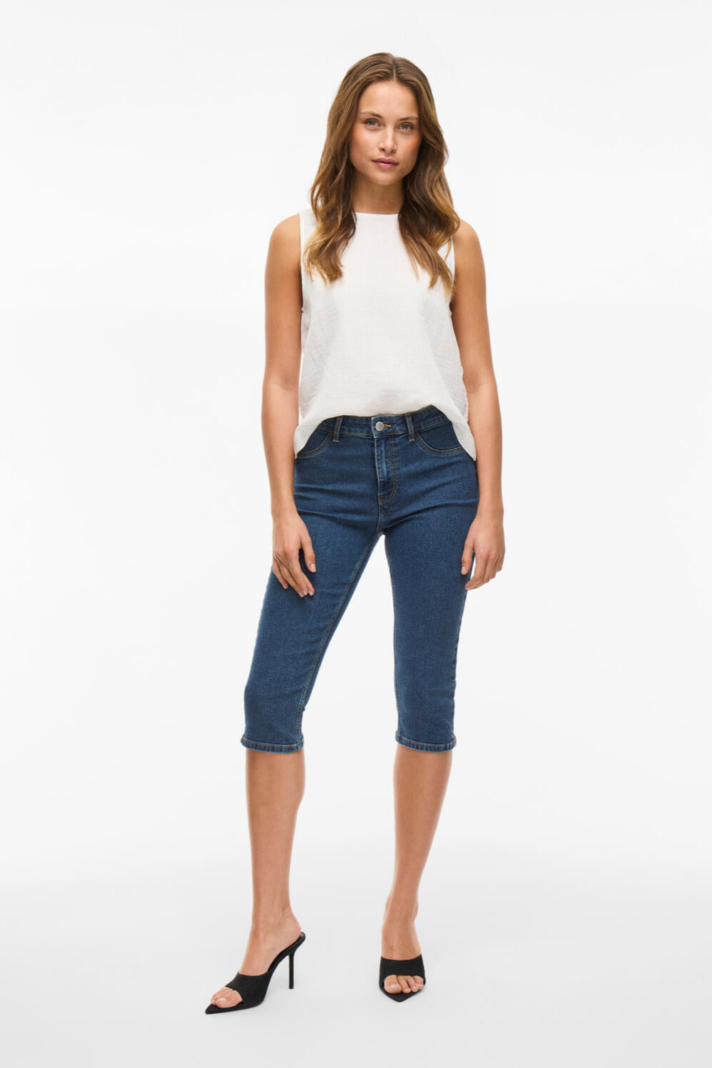Vijeggy Capri bukser - Medium Blue Denim