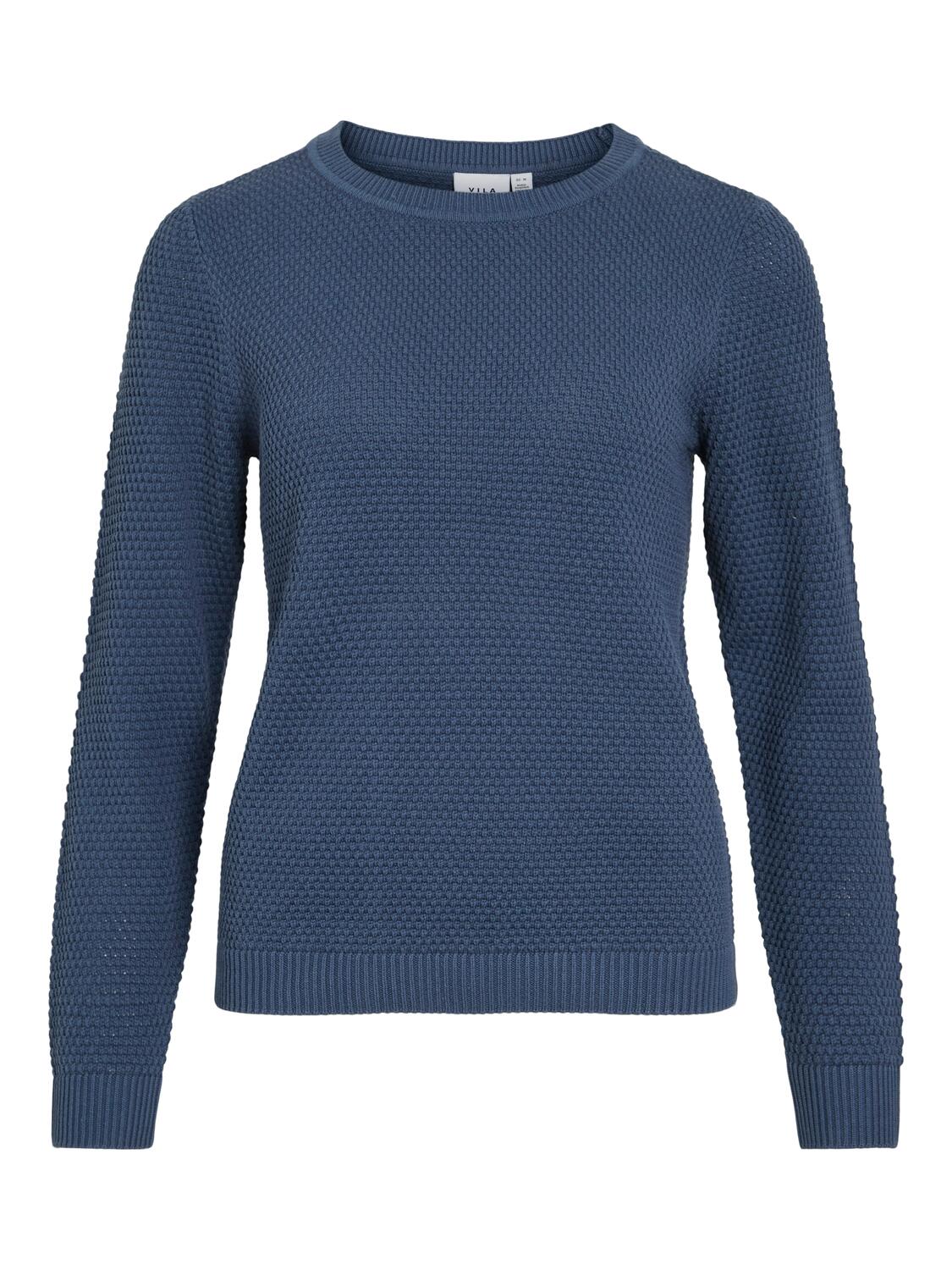 Vidalo o-neck striktrøje - Vintage Indigo