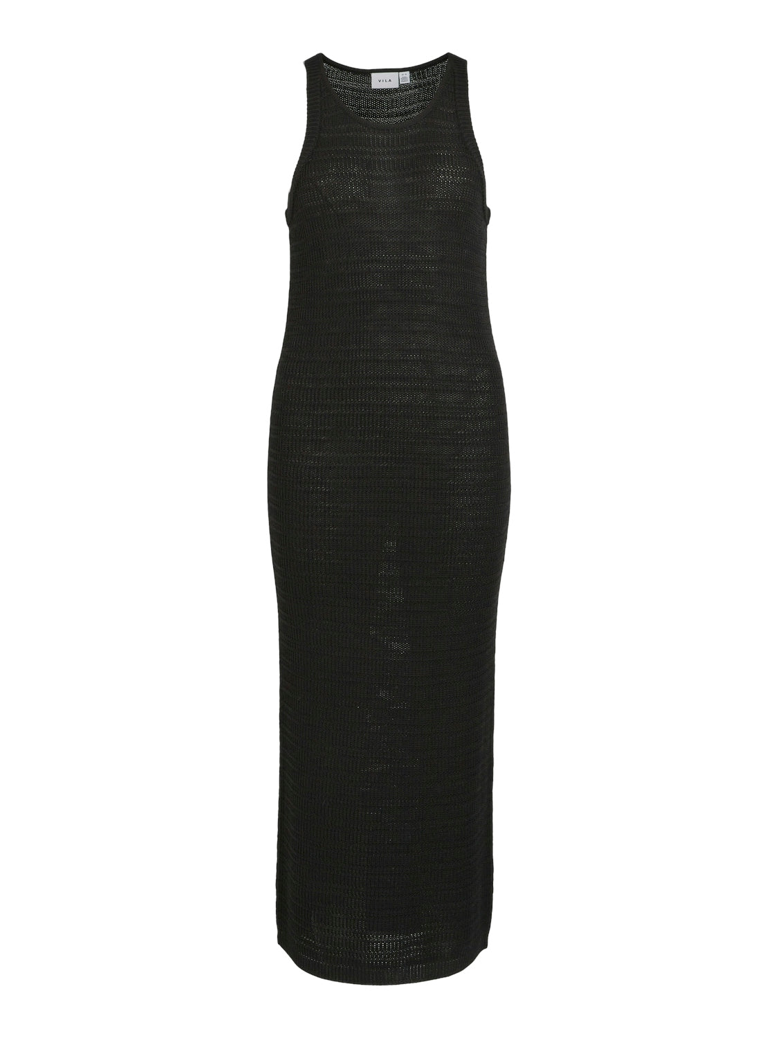 Vimargot Open O-Neck S/L strikkjole - sort