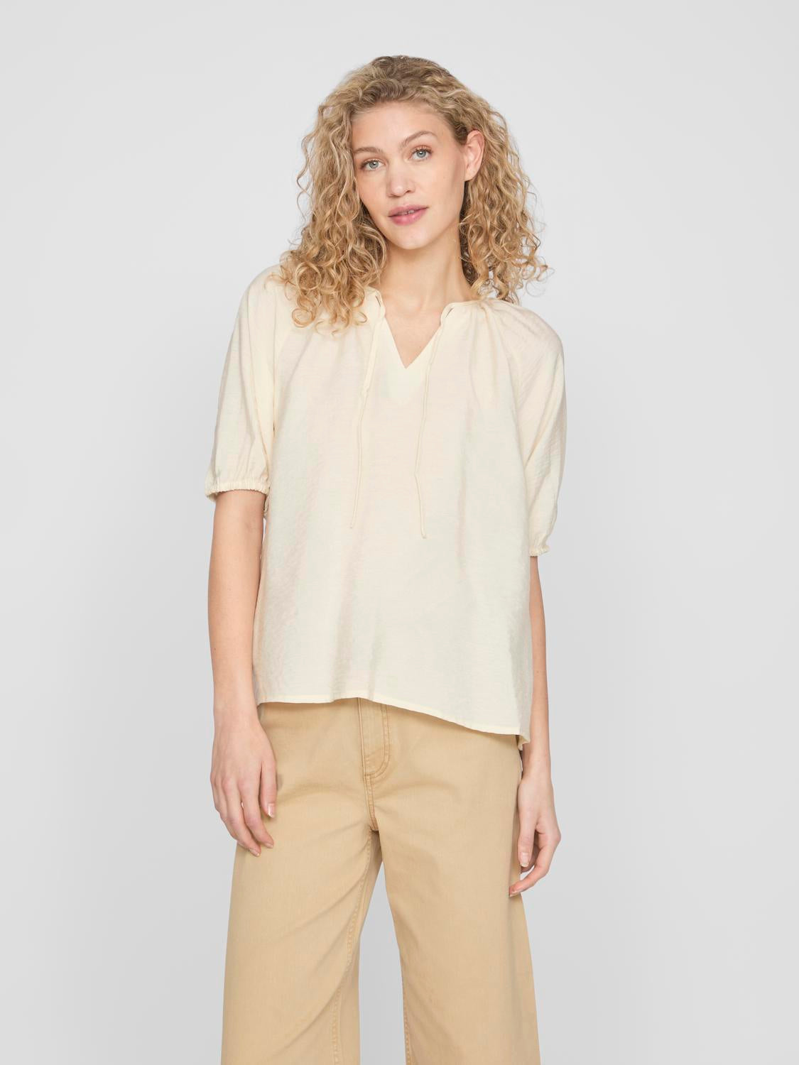 Vidomira V-Neck bluse - Birch