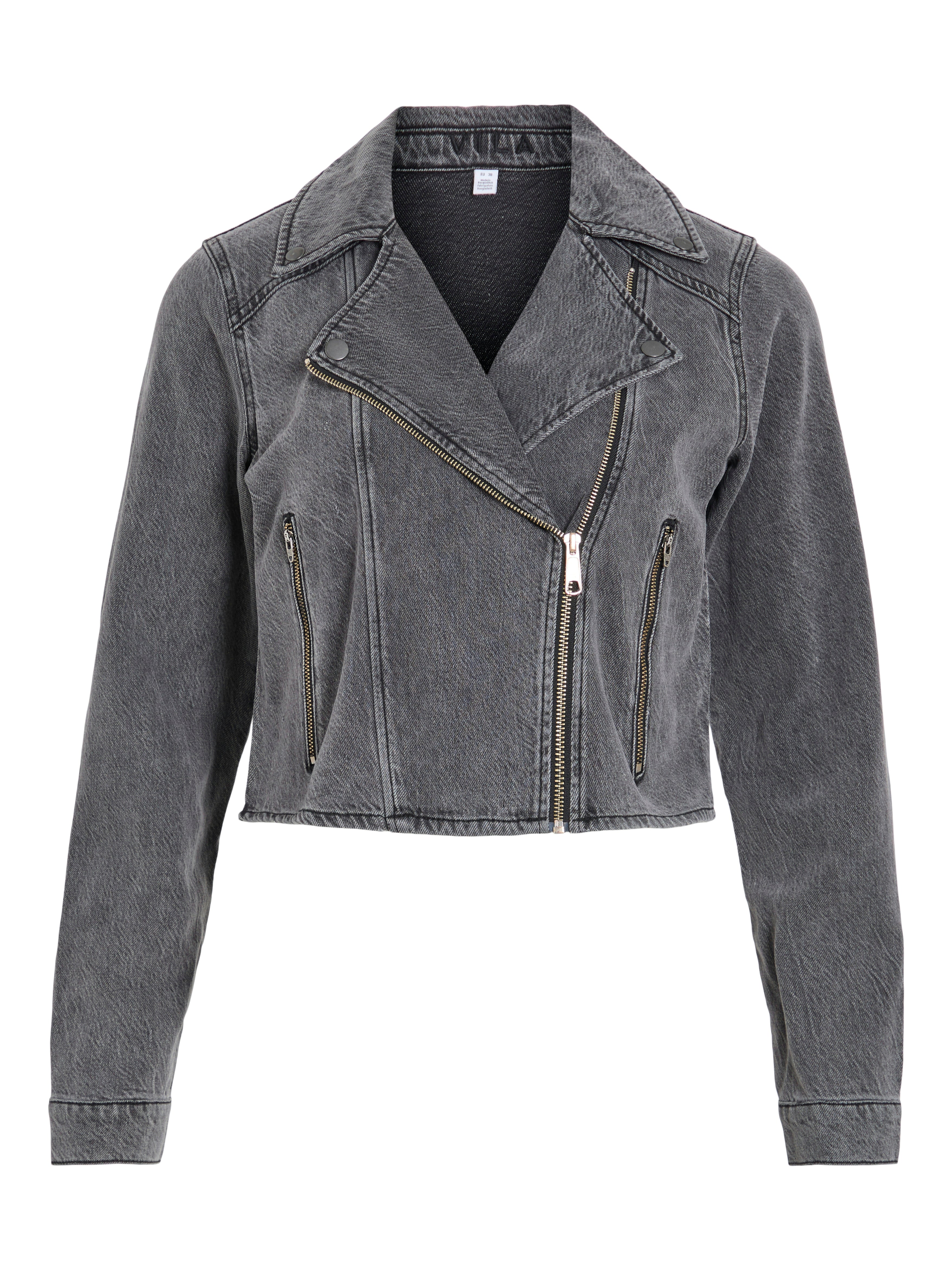Vikiki bikerjakke - Medium Grey Denim