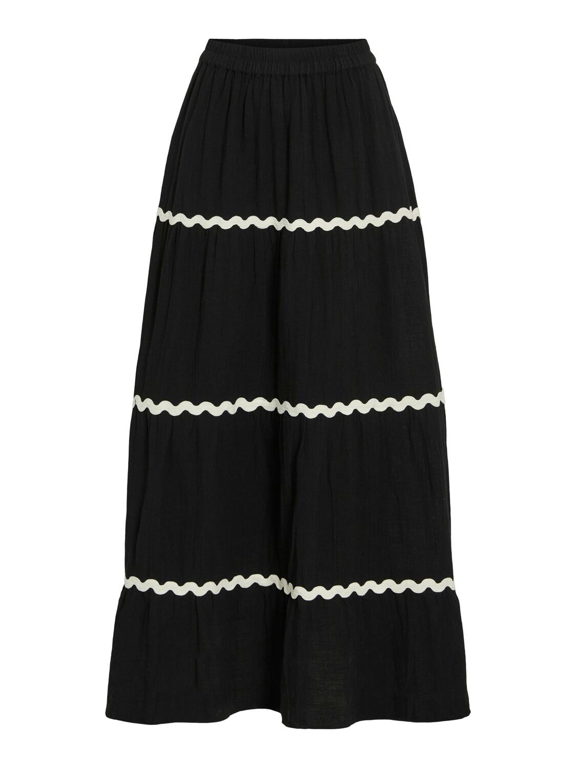 Vimanda Wavy lang nederdel - Black Beauty