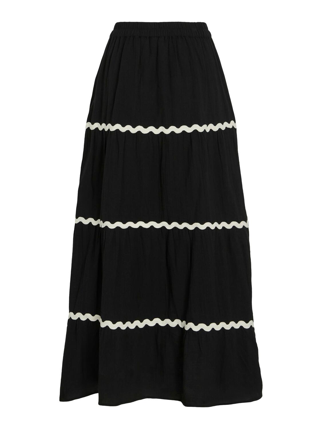 Vimanda Wavy lang nederdel - Black Beauty