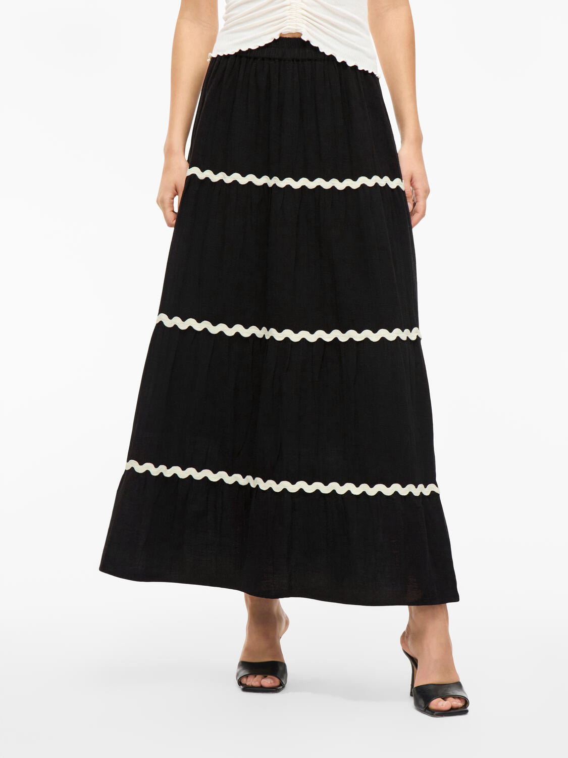 Vimanda Wavy lang nederdel - Black Beauty