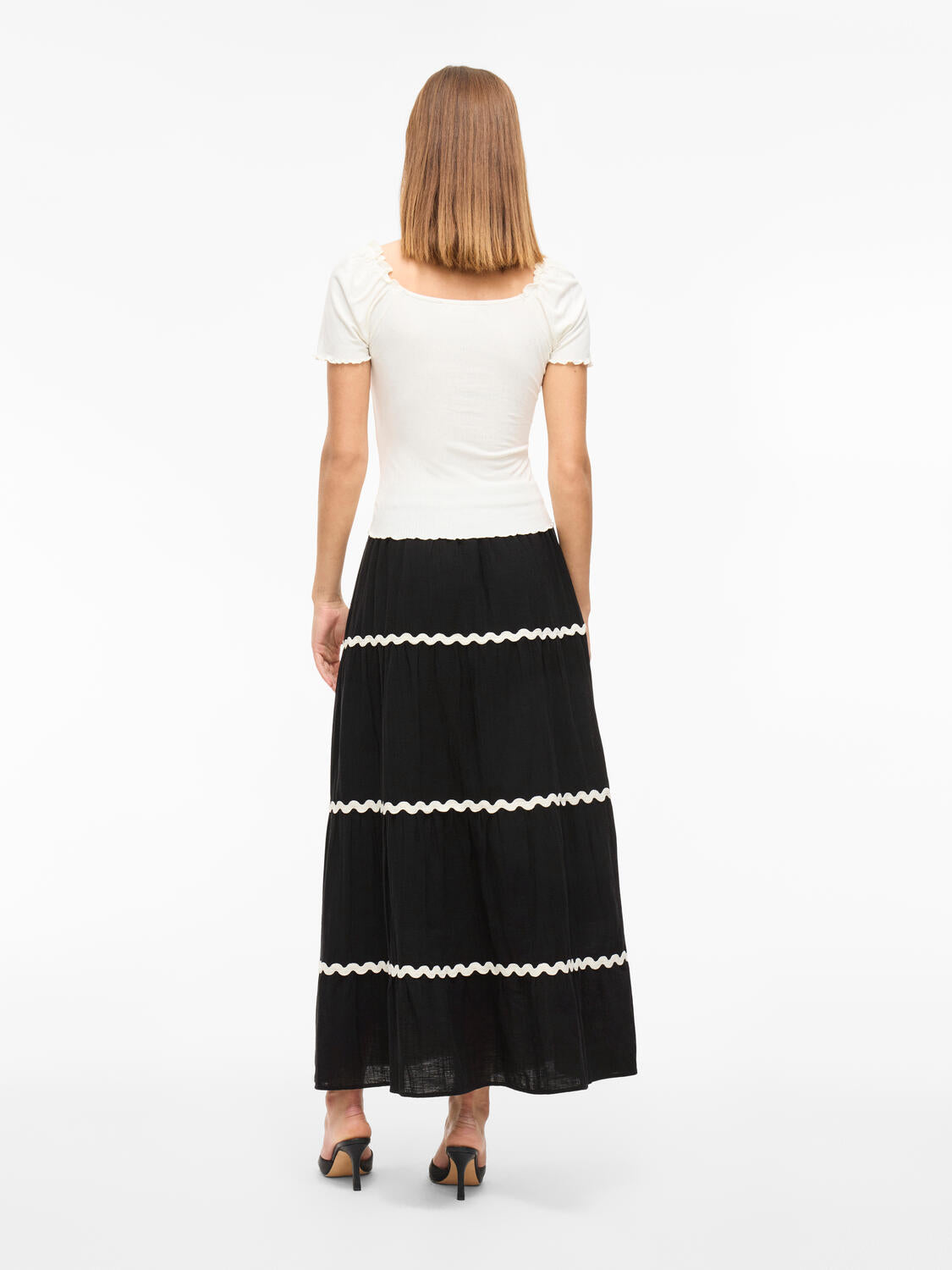Vimanda Wavy lang nederdel - Black Beauty