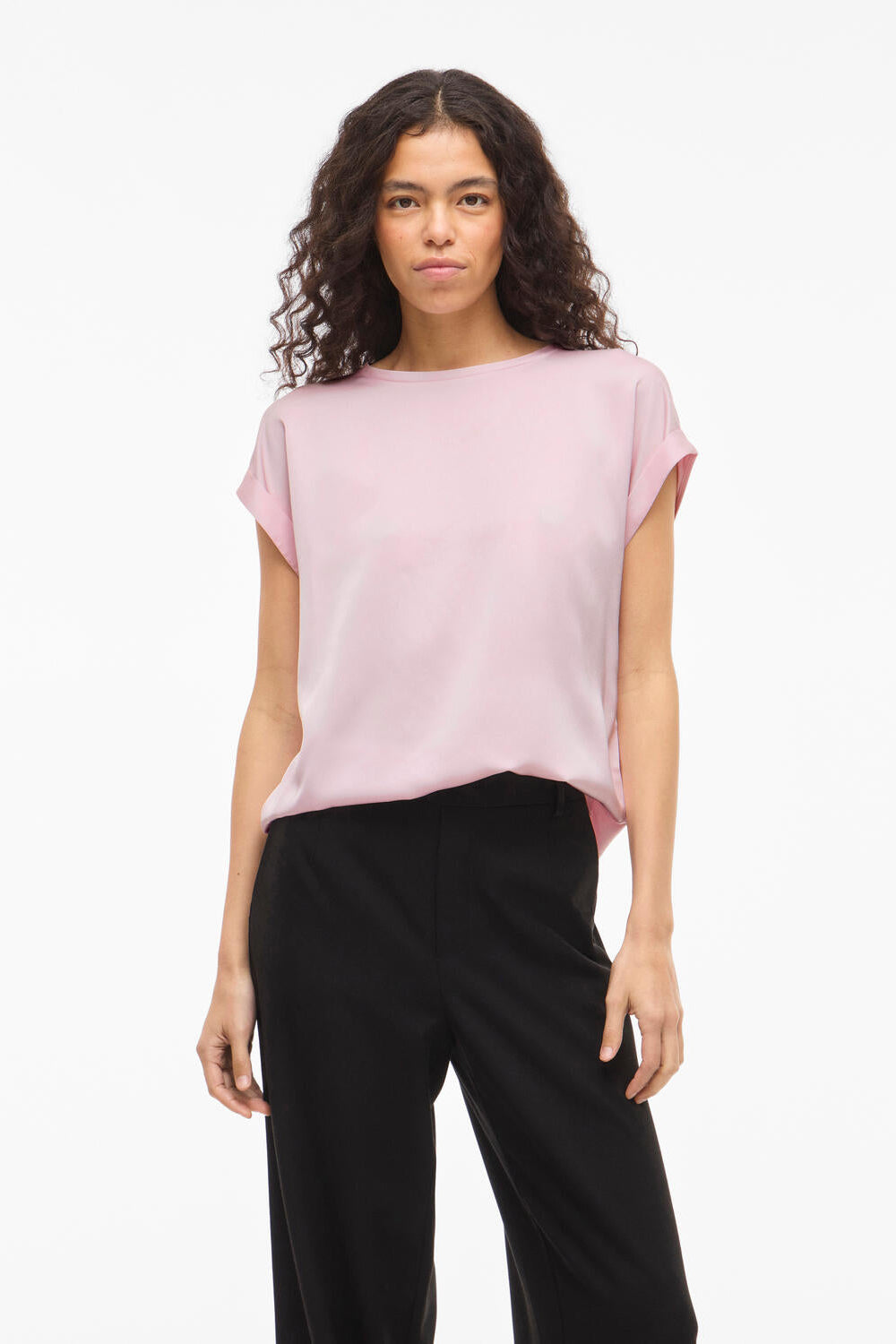 Viellette Satin top - Cherry Blossom